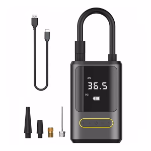 Compresor auto cu Powerbank 2 x 2000mAh 7.4V, 50W, 150PSI, 18L/min masina, bicicleta, motocicleta, mingi, diverse obiecte gonflabile, lumina SOS ,portabil, lanterna LED,