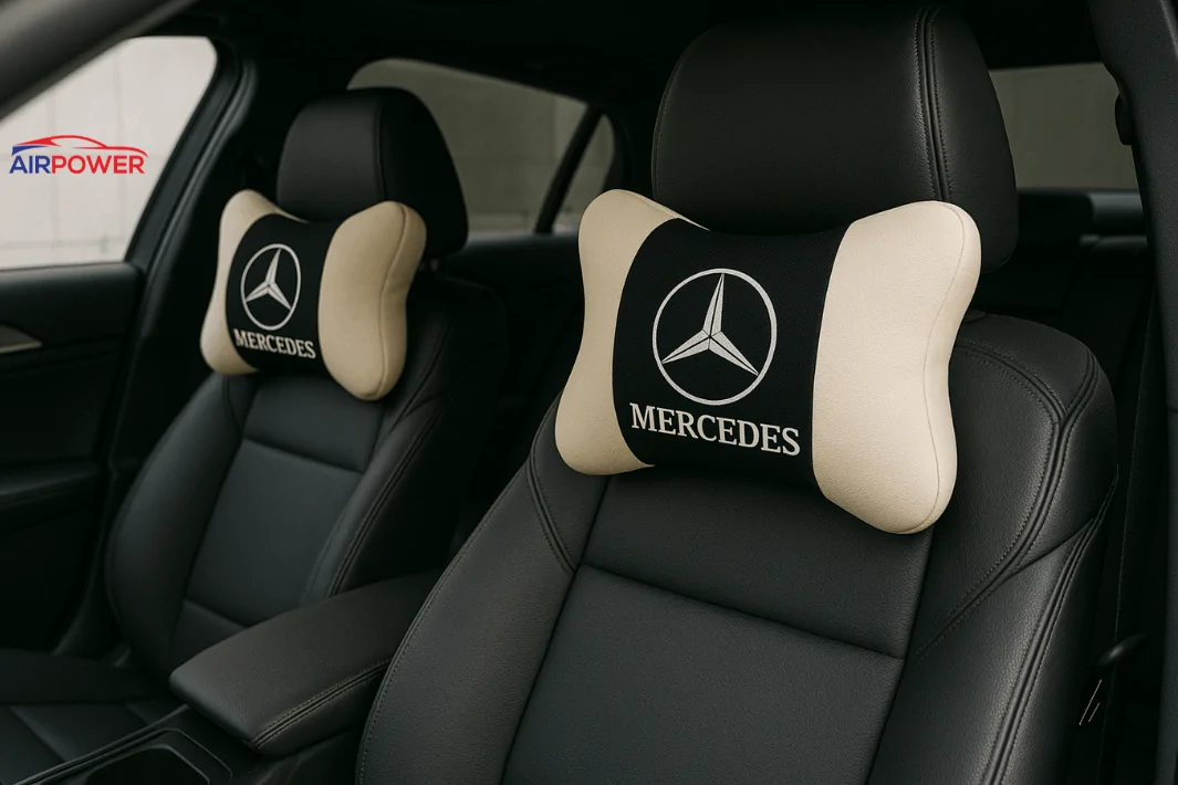 perne tetiere mercedes albe cu negru perne auxiliare air power