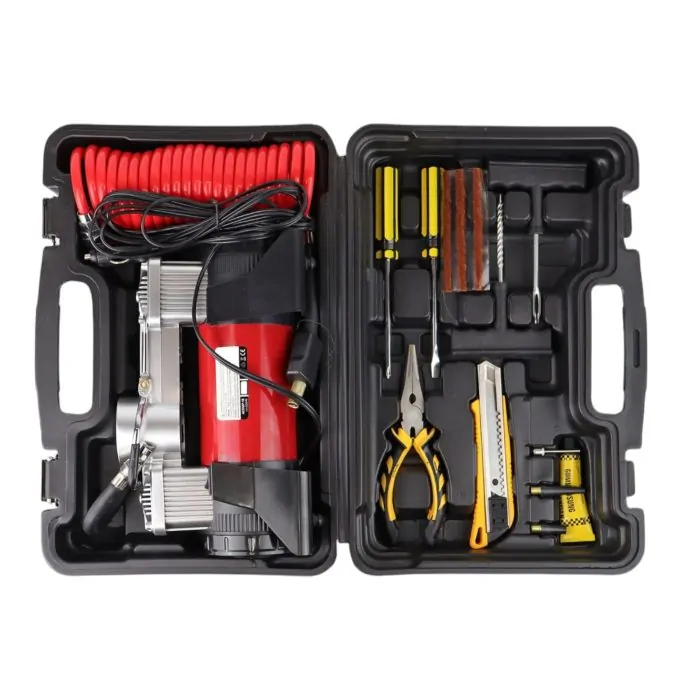 Compresor auto 2 cilindri 12V HQ cu kit reparație 150 PSI 60L/min - imagine 7