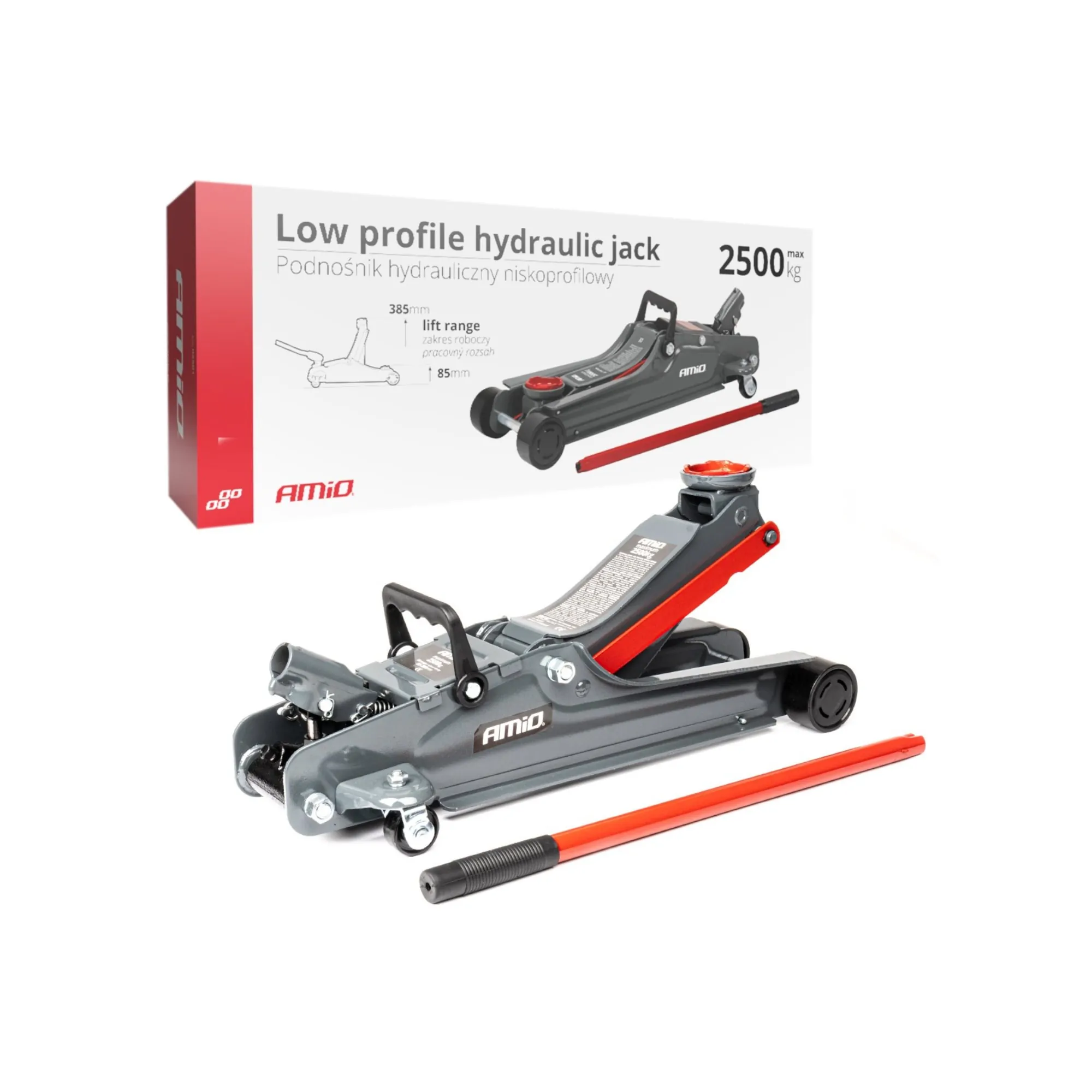 Cric hidraulic 2.5 tone cu profil redus, tip frog 2500 kg CE - imagine 2