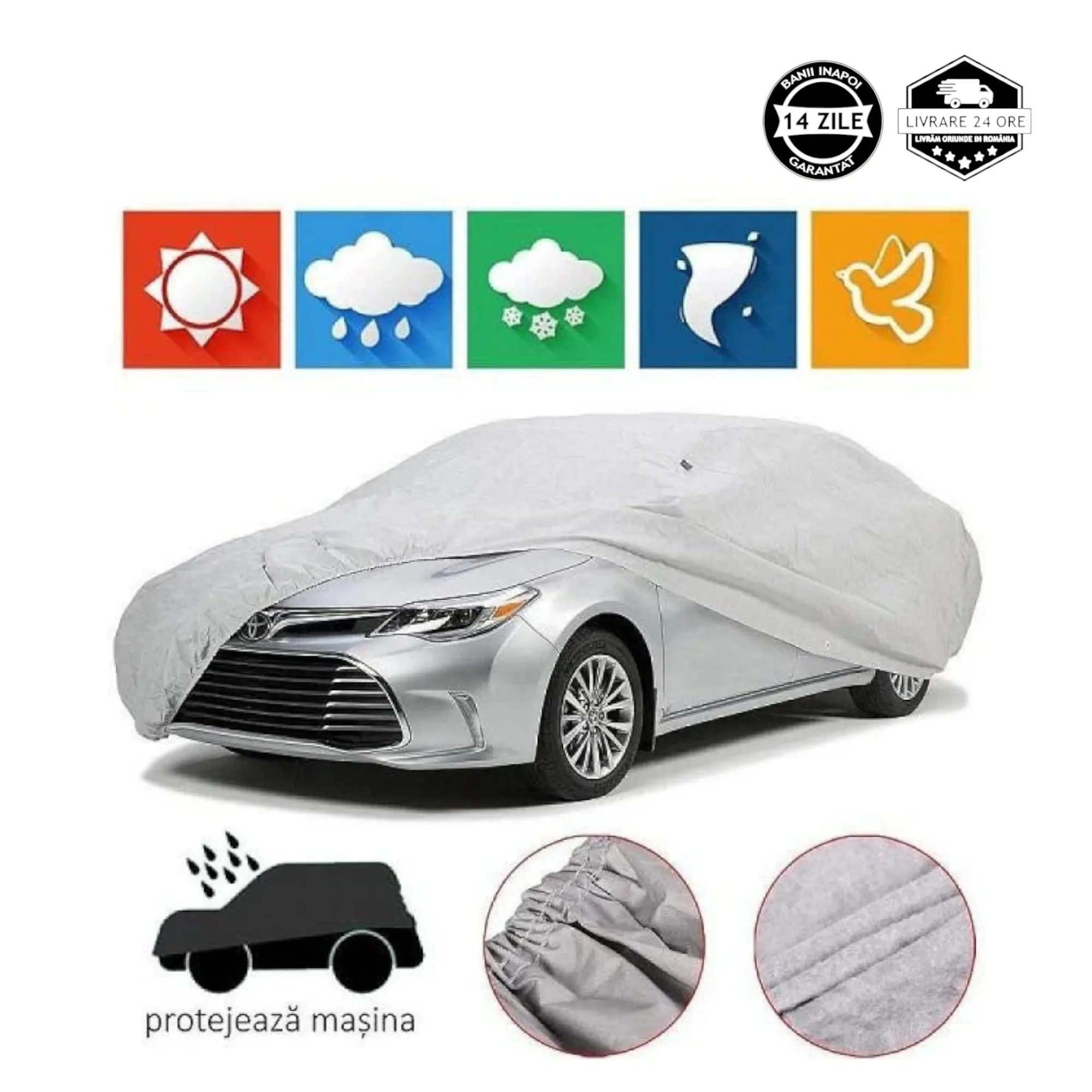 Prelata impermeabila pentru autoturisme, husa auto - imagine 1