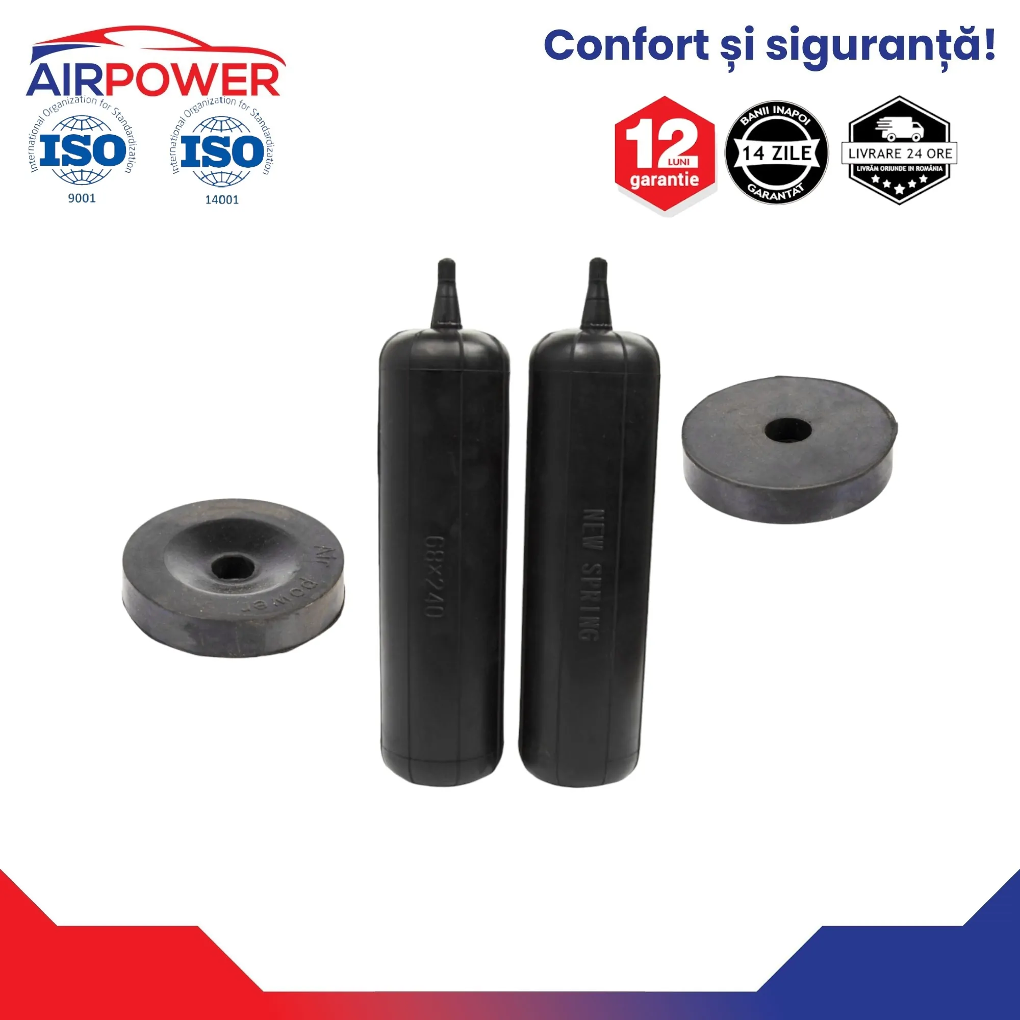 Mercedes C Klasse W203 2001-2007 Set perne pe aer auxiliare cu bucșe de poziționare punte spate - imagine 1