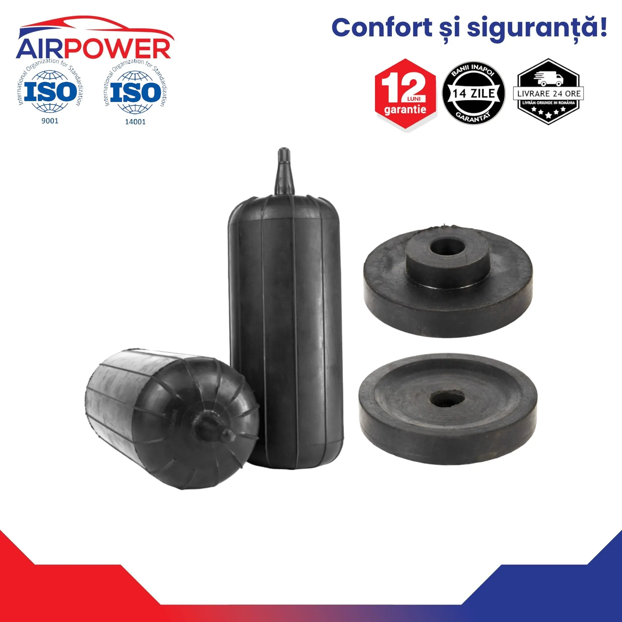 VW Passat B6 2005-2010 Set perne pe aer auxiliare spate cu bucșe de pozitionare - imagine 1